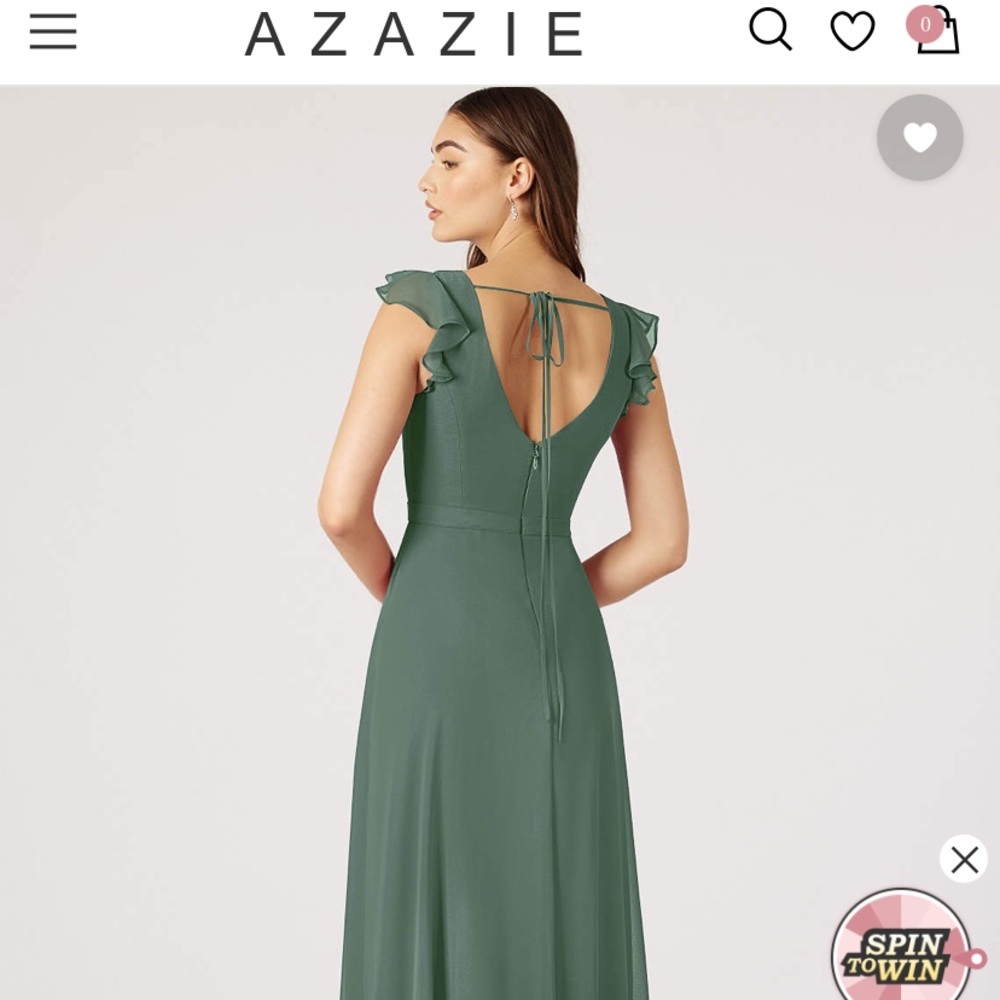 Azazie Claudine Bridesmaids Dress Eucalyptus Green Size 16